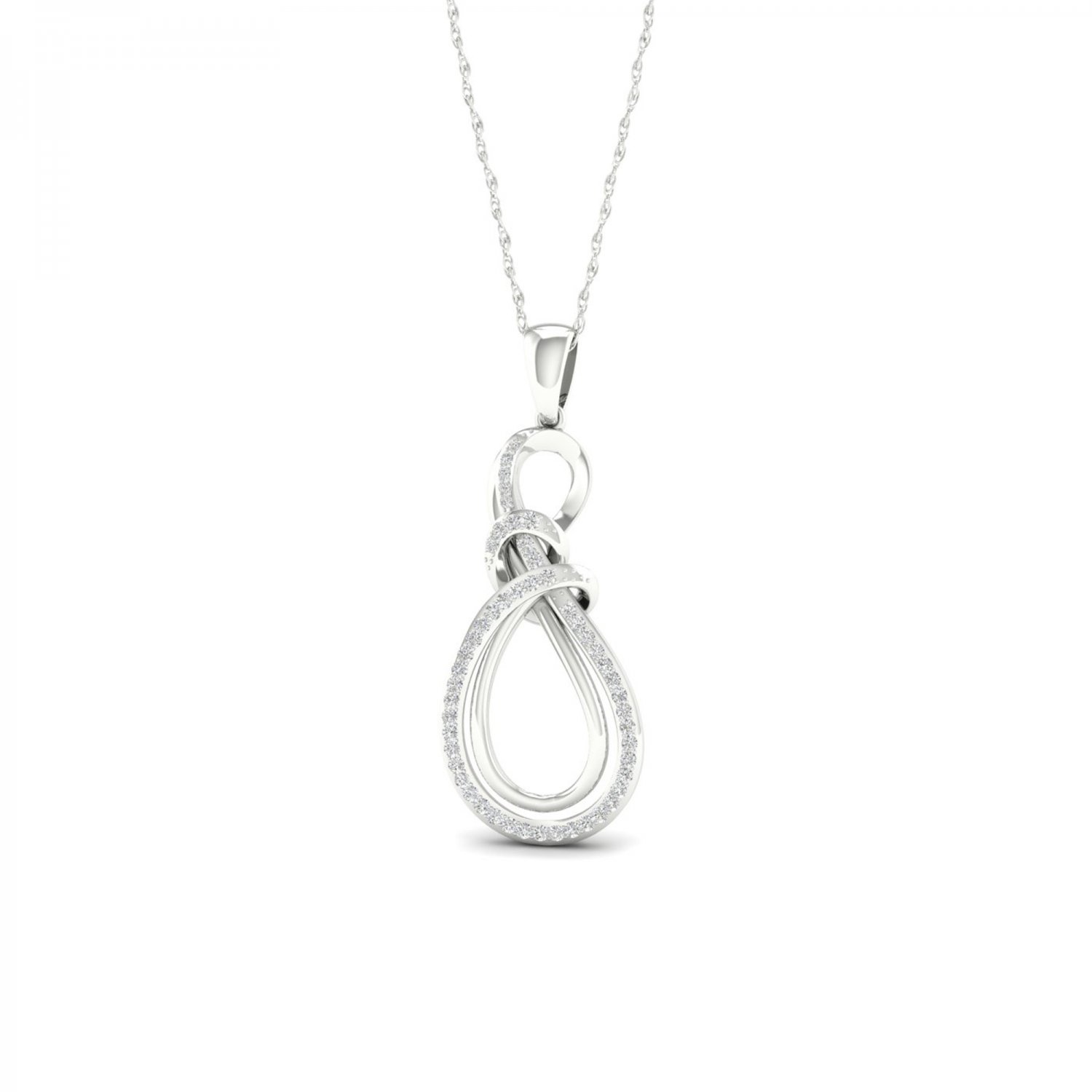 De Couer 10k White Gold 0.16ct TDW Diamond Infinity Necklace (I-J, I2)