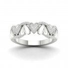 De Couer 10K White Gold 0.15 Ct TDW Diamond Hearts Fashion Ring (I-J, I2)