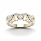 De Couer 10K Yellow Gold 0.15 Ct TDW Diamond Hearts Fashion Ring (I-J, I2) De Couer 10K Yellow Gold 0.15 Ct TDW Diamond Hearts Fashion Ring (I-J, I2)