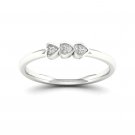 De Couer S925 Sterling Silver 0.03 Ct TDW Diamond Three Hearts Ring (I-J, I2)