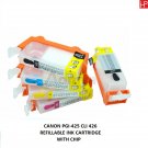 REFILLABLE CANON INK CARTRIDGE WITH CHIP  PGI-425 CLI-426,  BK/C/M/Y , 5PCs/PACK
