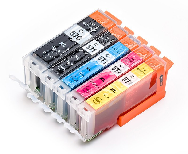 COMPATIBLE CANON INK CARTRIDGE PGI-570XLBK ,CLI-571XLBK/C/M/Y 5PCs/PACK