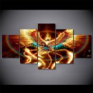 Large Framed 5 Piece  Phoenix Bird Colorful Rebirth Wall Canvas Art Home Decor