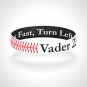 Reversible Custom Baseball Wristband Bracelet Hit Hard Run Fast Turn Left