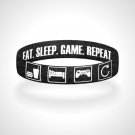 Eat Sleep Game Repeat Reversible Wristband Bracelet FREE Shipping Eat Sleep Game Repeat Reversible Wristband Bracelet FREE Shipping
