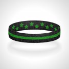 Reversible Thin Green Line Bracelet Wristband Support Military and Conservation