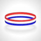2 pack Reversible Handmade Red White and Blue Stripes Bracelet Wristband