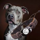 Love Pit Bull Dog Brown Leather Adjustable Pitbull Bracelet Free Shipping
