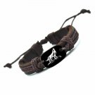 Howling Wolf Vegan Leather Adjustable Bracelet Free Shipping USA Seller