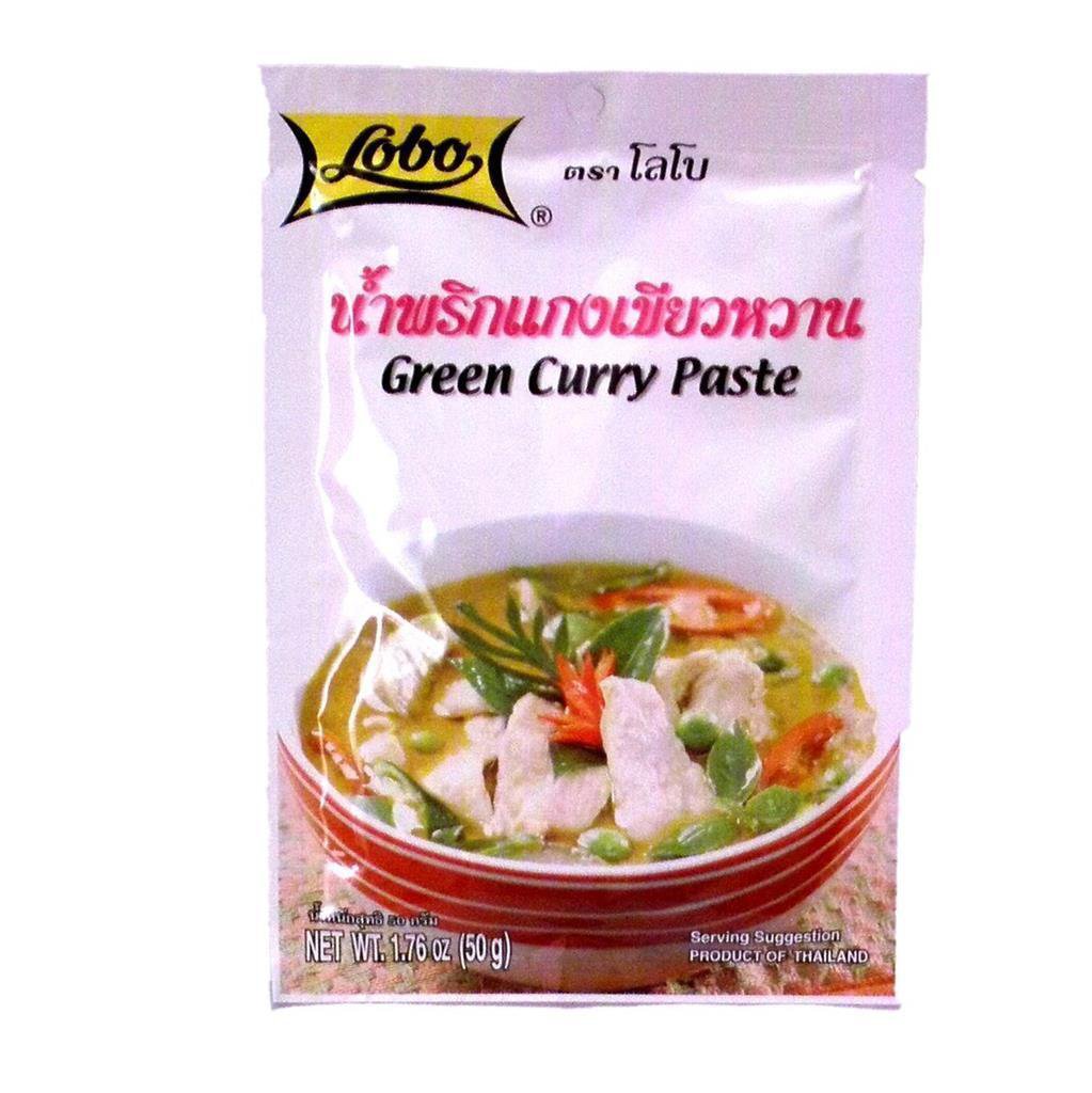 50 Grams, 1.76 Oz Authentic Thai Dishes Lobo Brand Thai Green Curry Paste