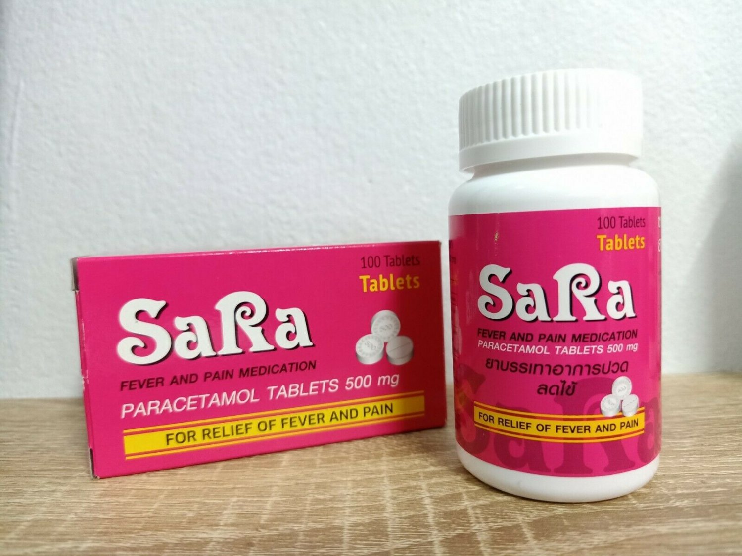 100 CAPLETS OF SARA PARACETAMOLS FOR FEVER AND PAIN MEDICATION