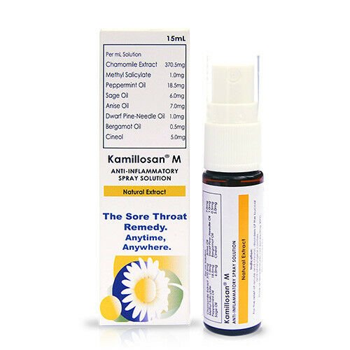 15 Ml Of Kamillosan M Mouth Spray Anti Bacterial, Sore Throat & Tonsil, Bad Breath