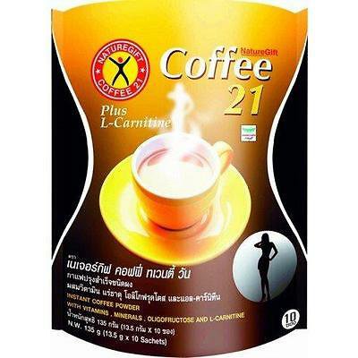 10 Sachets Of Nature Gift Coffee 21 Plus L Carnitine Weight Management
