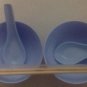 2 SETS OF BLUE JAPANESE CHINESE DINING SET SUPPLIED SPOONS RICE BOWL&CHOPSTICKS