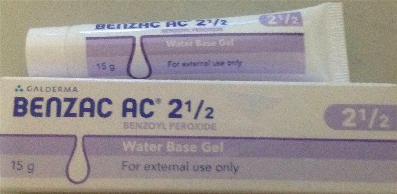6 x 15 GRAMS OF 2.5% Benzac Benzoyl Peroxide Water Based Clears Acne Blemishes