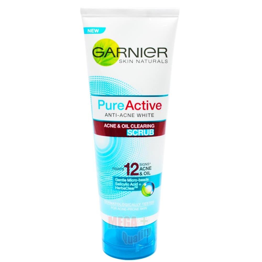 50 ML Of Garnier Pure Active Anti-Acne White Acne & Oil Clearing Scrub