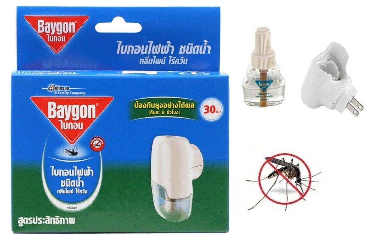 Baygon Liquid Electric Mosquito Repellent Insects Smokeless PINE Scent 30 Days
