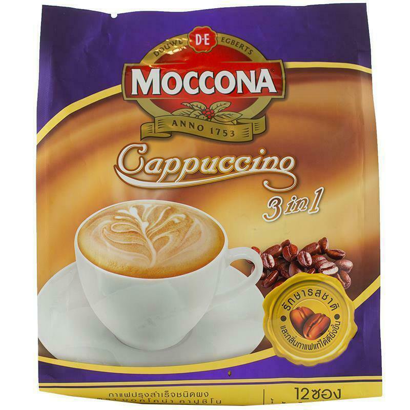 12 Sachets Of Moccona Freeze Dried Cappuccino 3 in 1 Instant Coffee Blend Chocolate