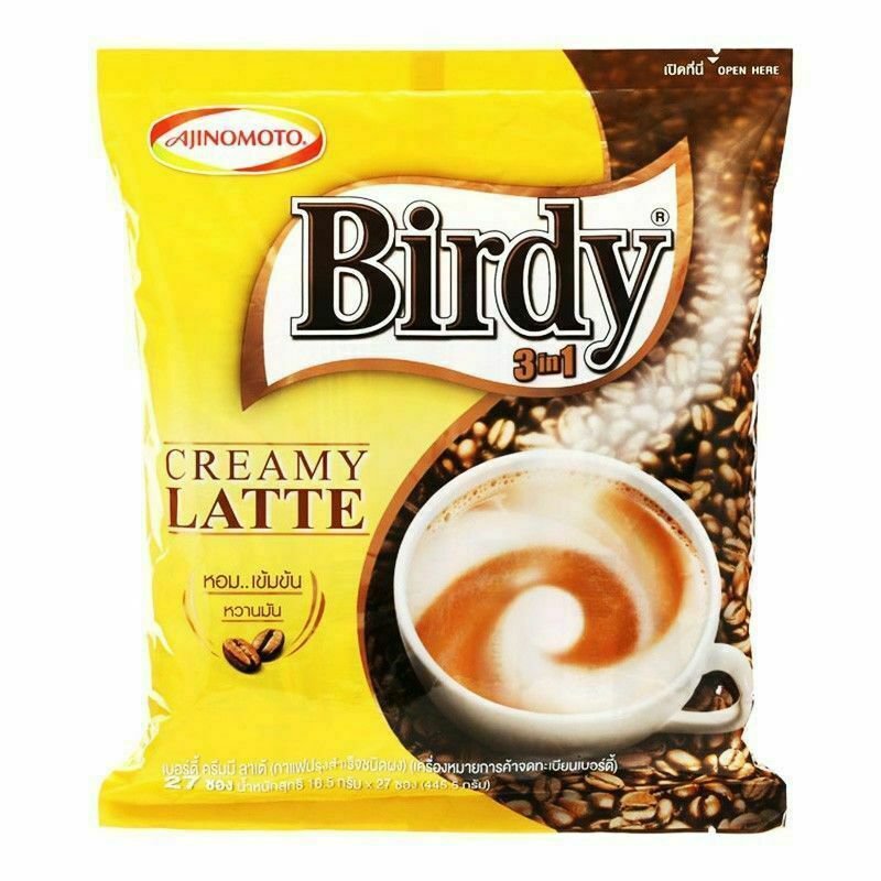 27 SACHETS Of BIRDY 3 IN 1 INSTANT COFFEE MIX POWDER CREAM #CREAMY LATTE