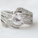 Charles Winston 3 Carat CTW Round Solitaire W/Accents Swirl Design Engagement Wedding 925 Ring New
