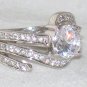 Charles Winston 3 Carat CTW Round Solitaire W/Accents Swirl Design Engagement Wedding 925 Ring New