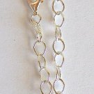 925 Sterling Silver Link Charm Bracelet W/Heart Diamond Charm New
