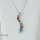 Journey Necklace Tourmaline Peridot Topaz Diamonds New