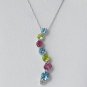 Journey Necklace Tourmaline Peridot Topaz Diamonds New