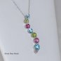 Journey Necklace Tourmaline Peridot Topaz Diamonds New