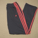 Womens Adidas 3 Stripes Cropped Capri Pants Sweatpants Small Gray Pink 2 Pockets