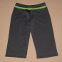 Womens Nike Performance Cropped Capri Pants Large 12-14 Gray Green Athletic