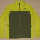 Boys The North Face Full Zip Fleece Jacket Coat Youth Large Green Lime 2 Pockets