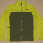 Boys The North Face Full Zip Fleece Jacket Coat Youth Large Green Lime 2 Pockets