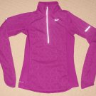 Womens Nike Dri-Fit Element Thumb Holes 1/4 Zip Long Sleeve Pullover XS Pink