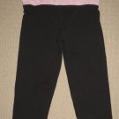 Womens PINK by Victoria's Secret Yoga Stretch Lounge Capri Pants M Medium Black