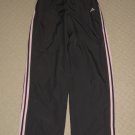 Womens Adidas 3 Stripes Zip Ankle Stretch Track Pants Medium Gray Pink Athletic