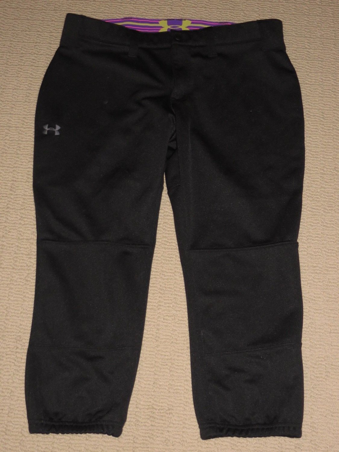 Womens Under Armour Softball Baseball Capri Pants Medium Black Strike Zone