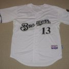 MLB Vintage Milwaukee Brewers Zack Greinke #13 Sewn Jersey Sz: 56 Majestic
