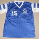 Mens Vintage Adidas Trefoil Soccer #15 Jersey V Neck Shirt XL Blue 3 Stripes