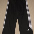 Womens Adidas 3 Stripes Stretch Sweats Cropped Capri Pants Medium Black Athletic