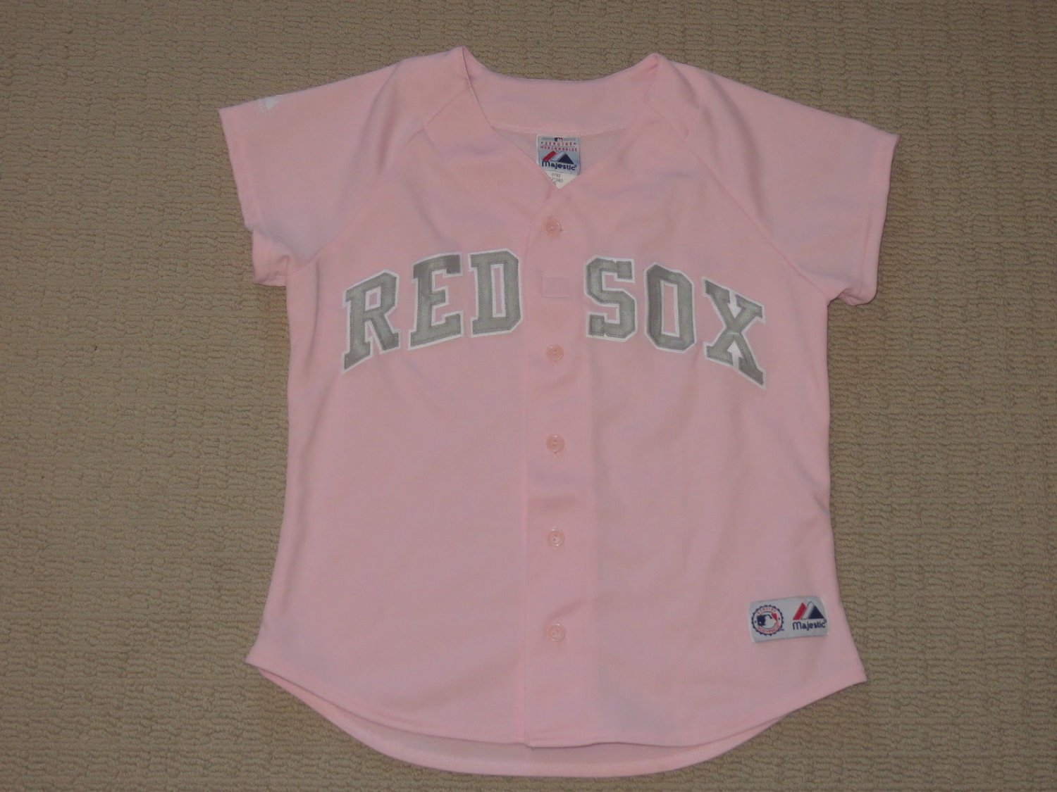 MLB Boston Red Sox Sewn Jersey Womens Small Genuine Merchandise Majestic Pink