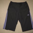 Womens Adidas Running Athletic Yoga Training 3 Stripes Capri Pants Medium Black