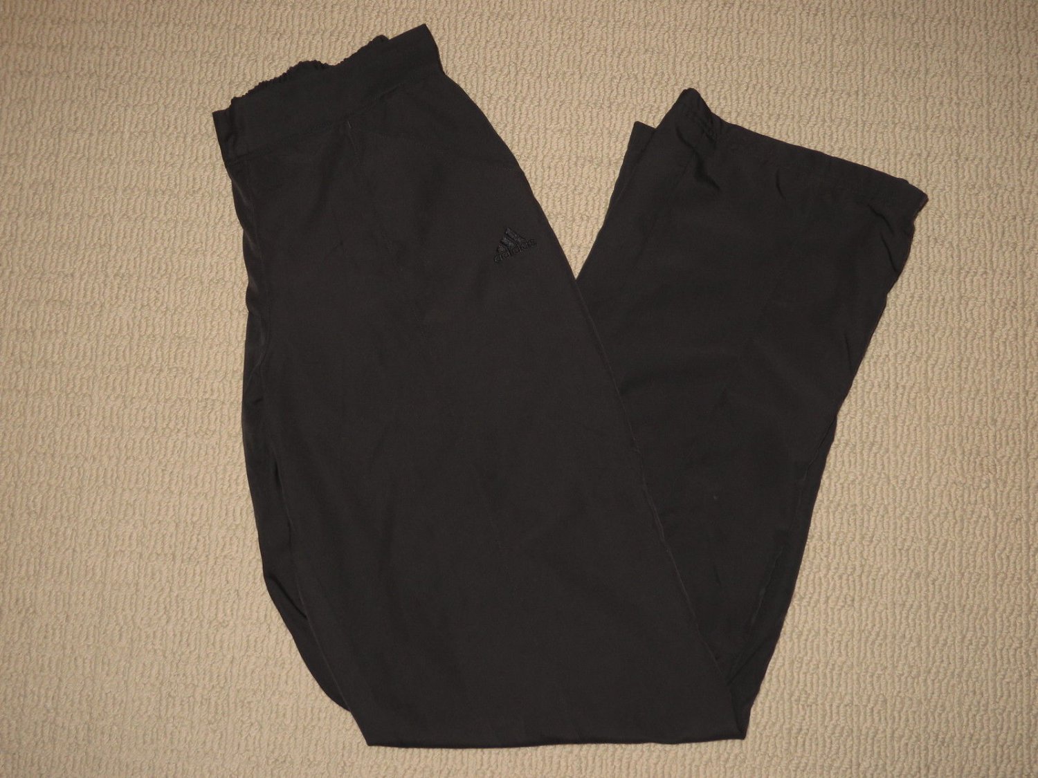 Womens Adidas Zip Ankle Windbreaker Track Pants Small Black Inseam 31.5" Poly.