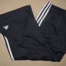 Womens Adidas Running Athletic Yoga Training 3 Stripes Capri Pants Large Blue