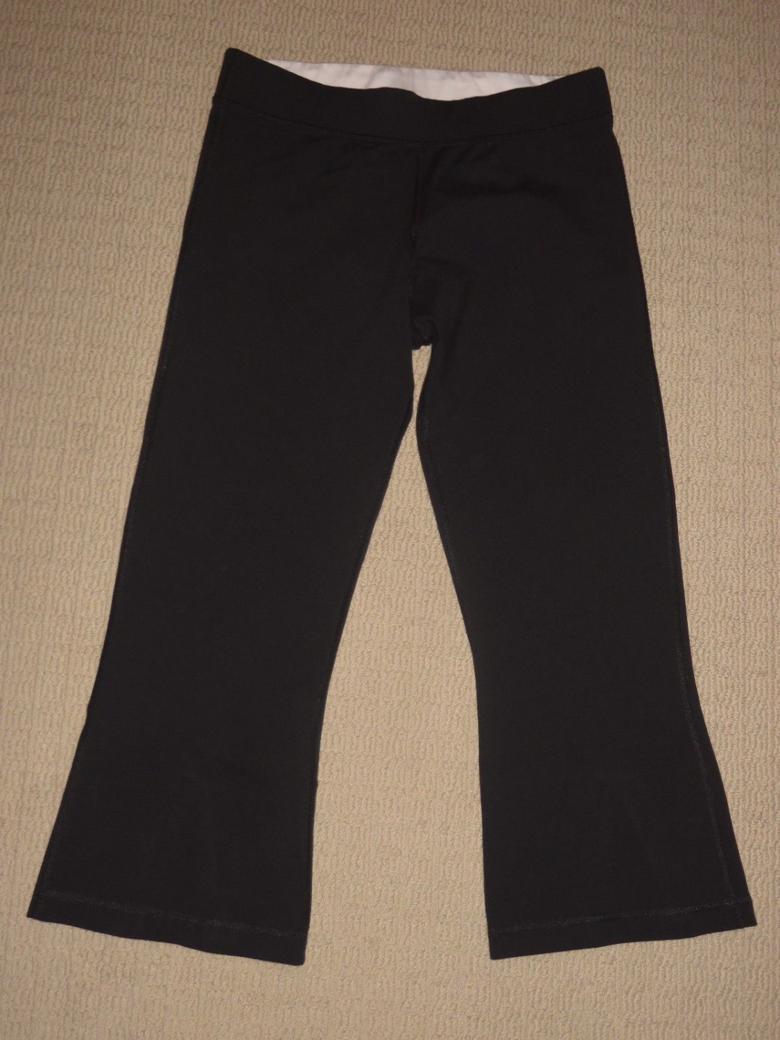 Womens Lululemon Crop Slit Capri Drawstring Pants Sz: 8 Black Yoga Activewear
