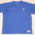 MLB Baseball Texas Rangers Nike Fit Dry SS Shirt Large Blue Authentic Collection