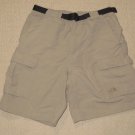 Mens The North Face Belted Cargo Khaki Shorts Medium Beige Hiking Camping Nylon