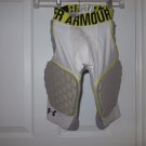 Mens Under Armour Compression Football Gear Padded Shorts / Girdle Medium White