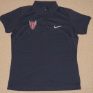 Womens Nike Fit Dry USA Track & Field Stitched Polo Shirt Medium 8-10 Navy Blue