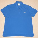 Womens Lacoste Alligator Short Sleeve Casual Polo Shirt Sz 5 Blue Cotton Solid